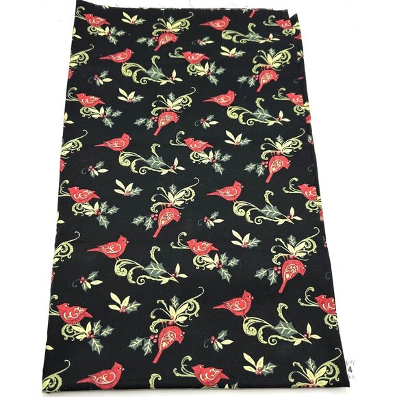 Cardinal Swirl with Holly Susan Winget Christmas Fabric Cotton One Yard CP64461 - Picture 1 of 5